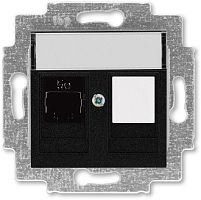 Розетка компьютерная без рамки ABB EPJ Levit 1-м. RJ45 5e антрацит картинка